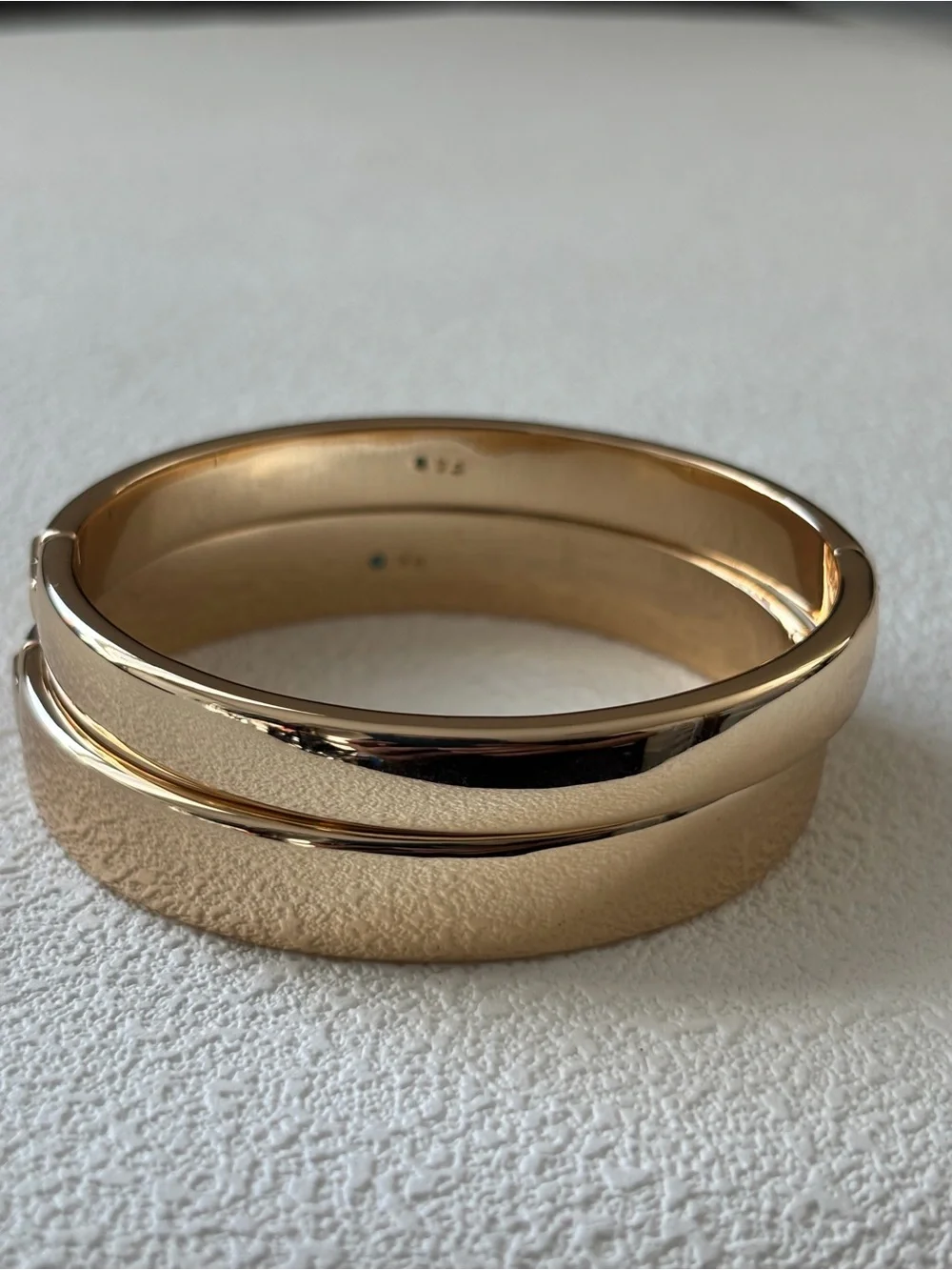 NWOT Roxanne Assoulin Gold Stacked Metal Bracelets duo